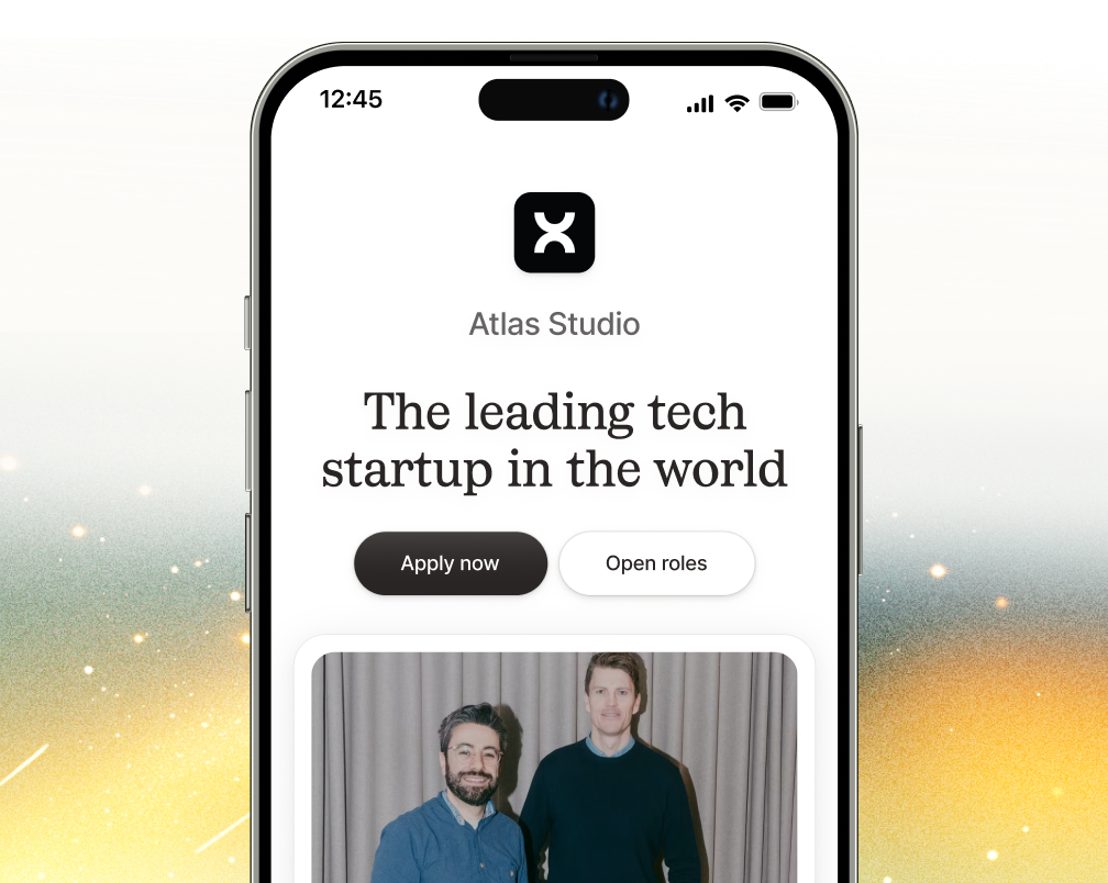 Talentium employer branding view showing customizable career page on mobile.