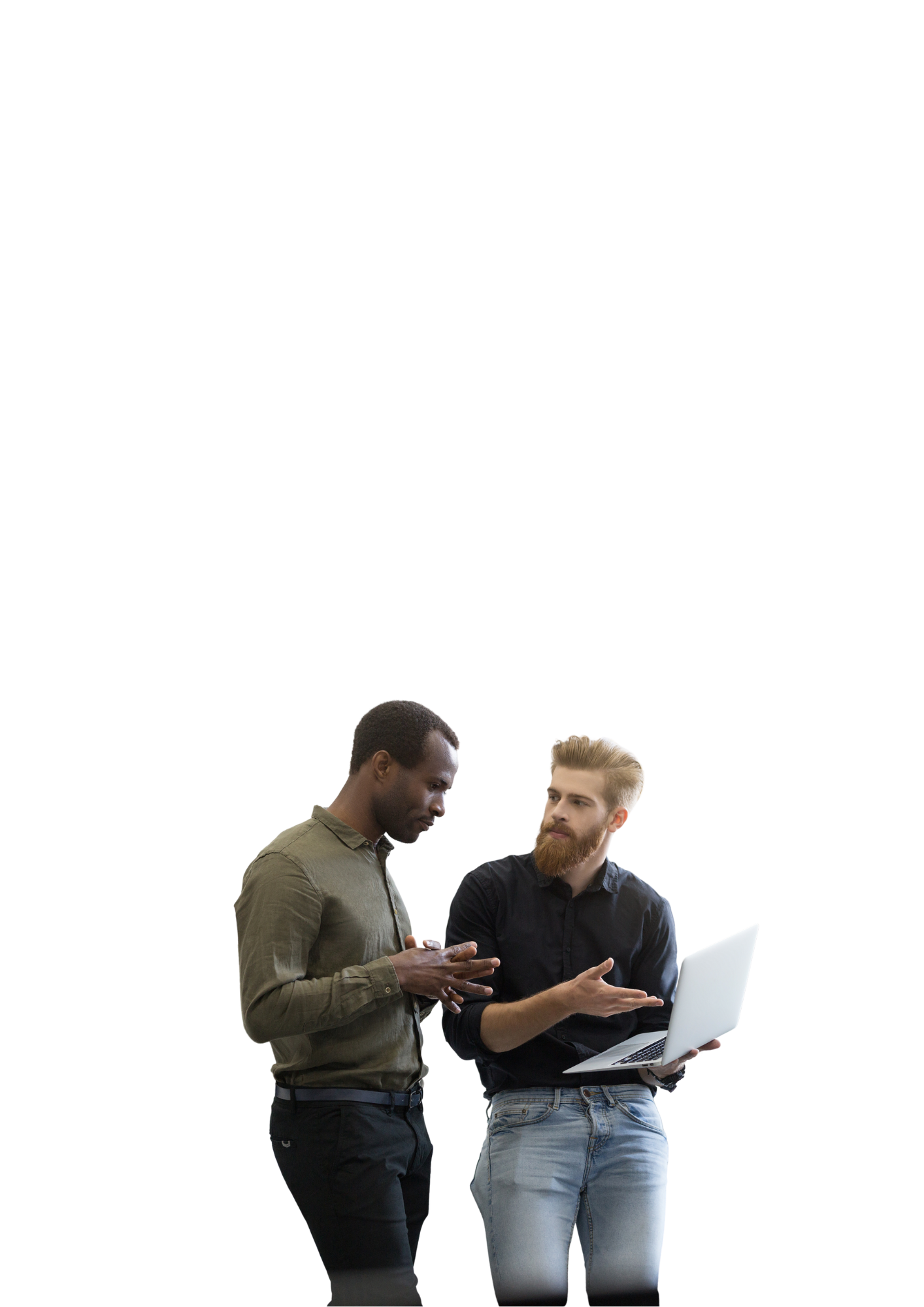A woman in a business suit holds a laptop, with a shield logo in the background symbolizing security