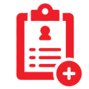 Icon of a clipboard with a patient's profile