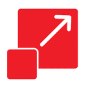 Icon representing scaling up or enlargement