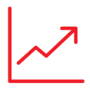 Icon showing an upward-trending line graph