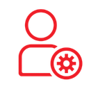 Icon illustrating user account configuration and administrative preference