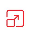 Icon of an expand window or scale-up symbol with a diagonal arrow