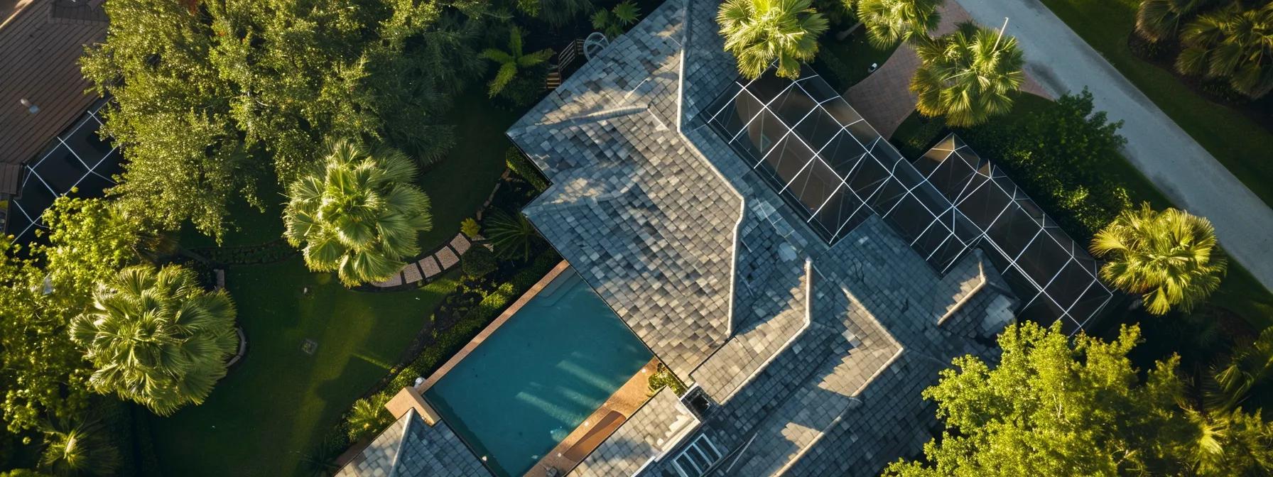 a skilled roofer in tampa carefully installing durable and energy-efficient roofing materials on a house, ensuring compliance with florida building codes.