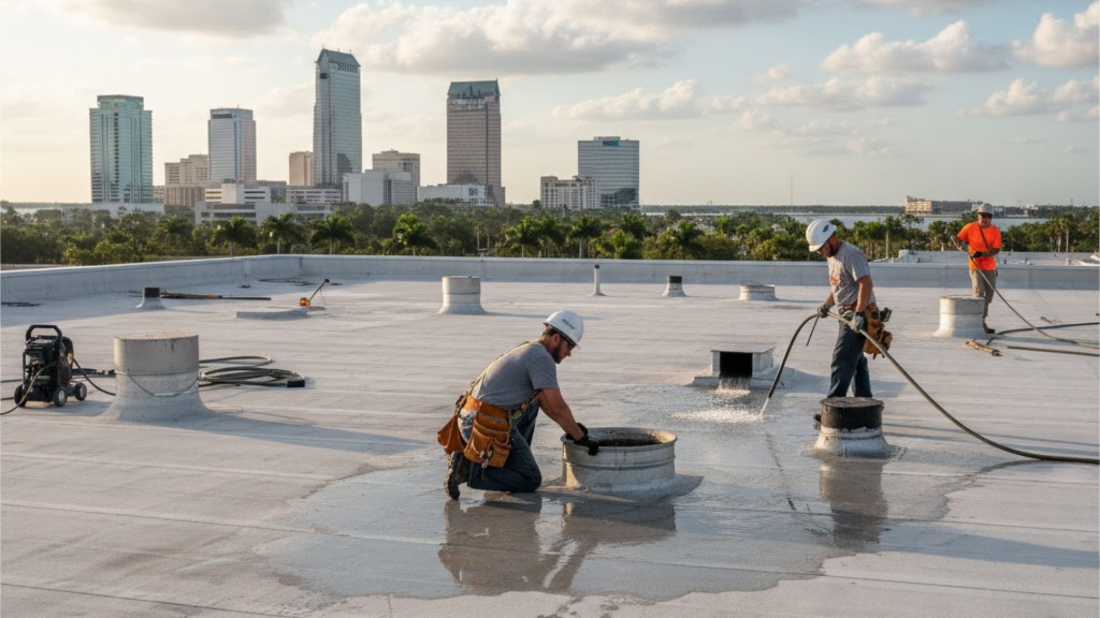 How Do Tampa Commercial Roofers Handle Drainage Problems on Flat Roofs?