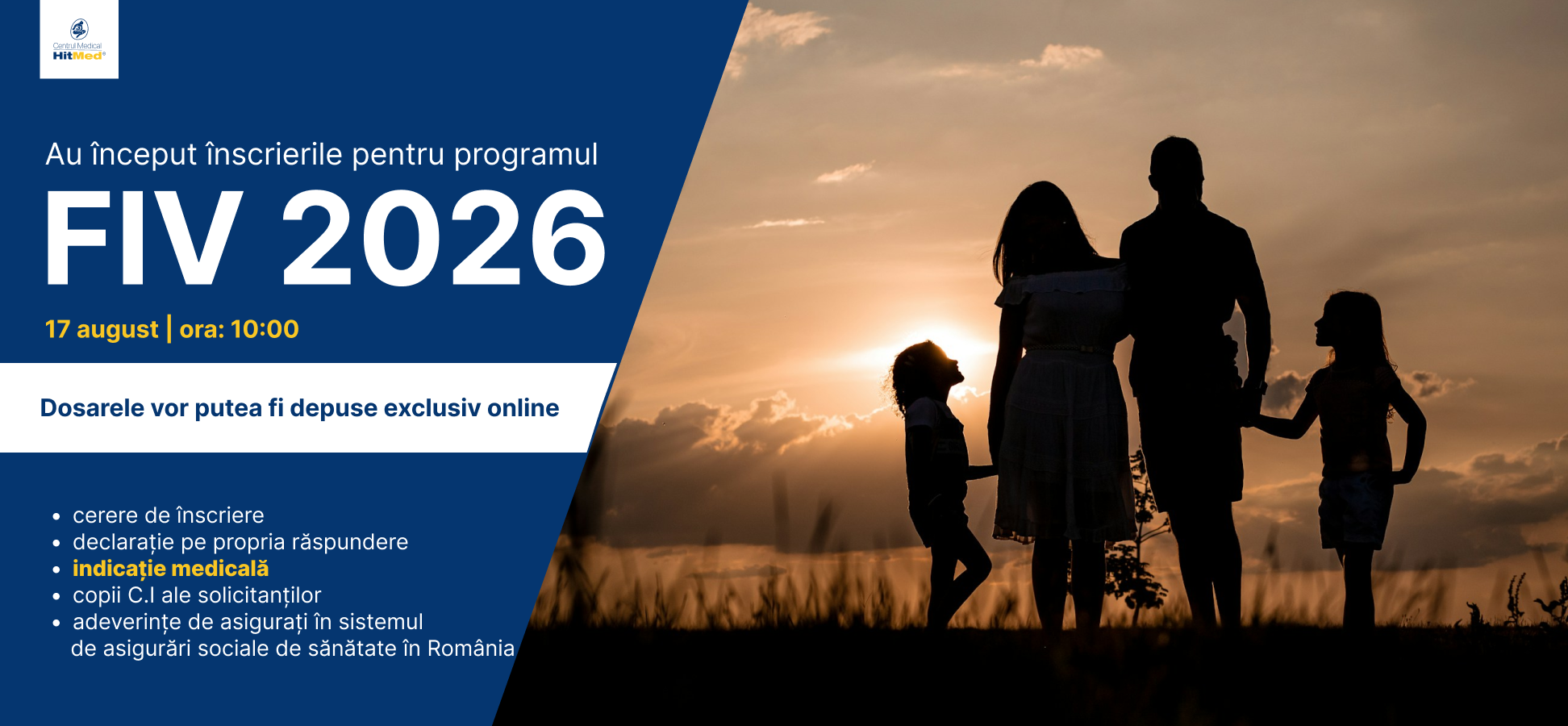 Înscrierile în Programul Național FIV 2026 au început: Programează consultația la HITMED Craiova!