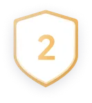 Shield-shaped badge with a gold border and the number 2 in gold in the center.