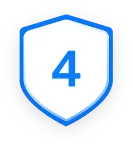 Blue and white shield icon with the number 4 in the center.