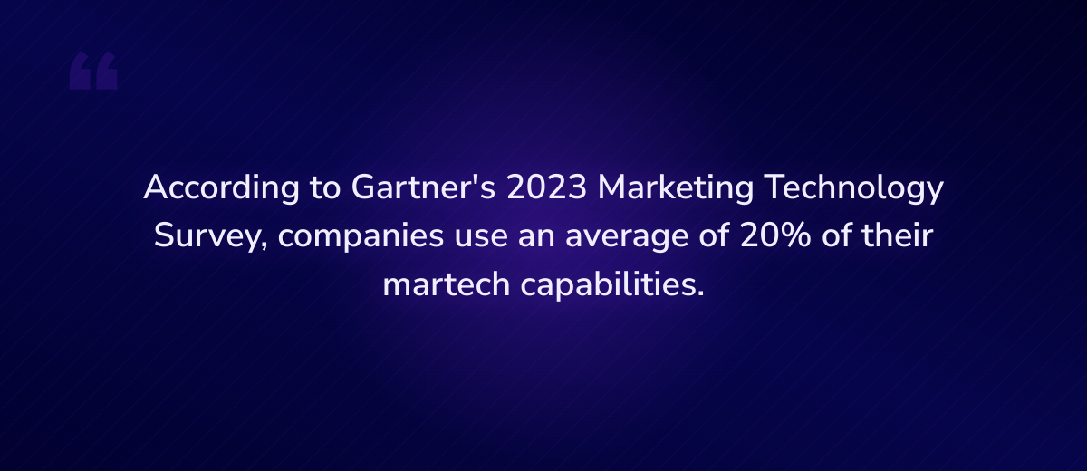 Key insight: According to Gartner's 2023 Marketing Technology Survey, companies use an averag