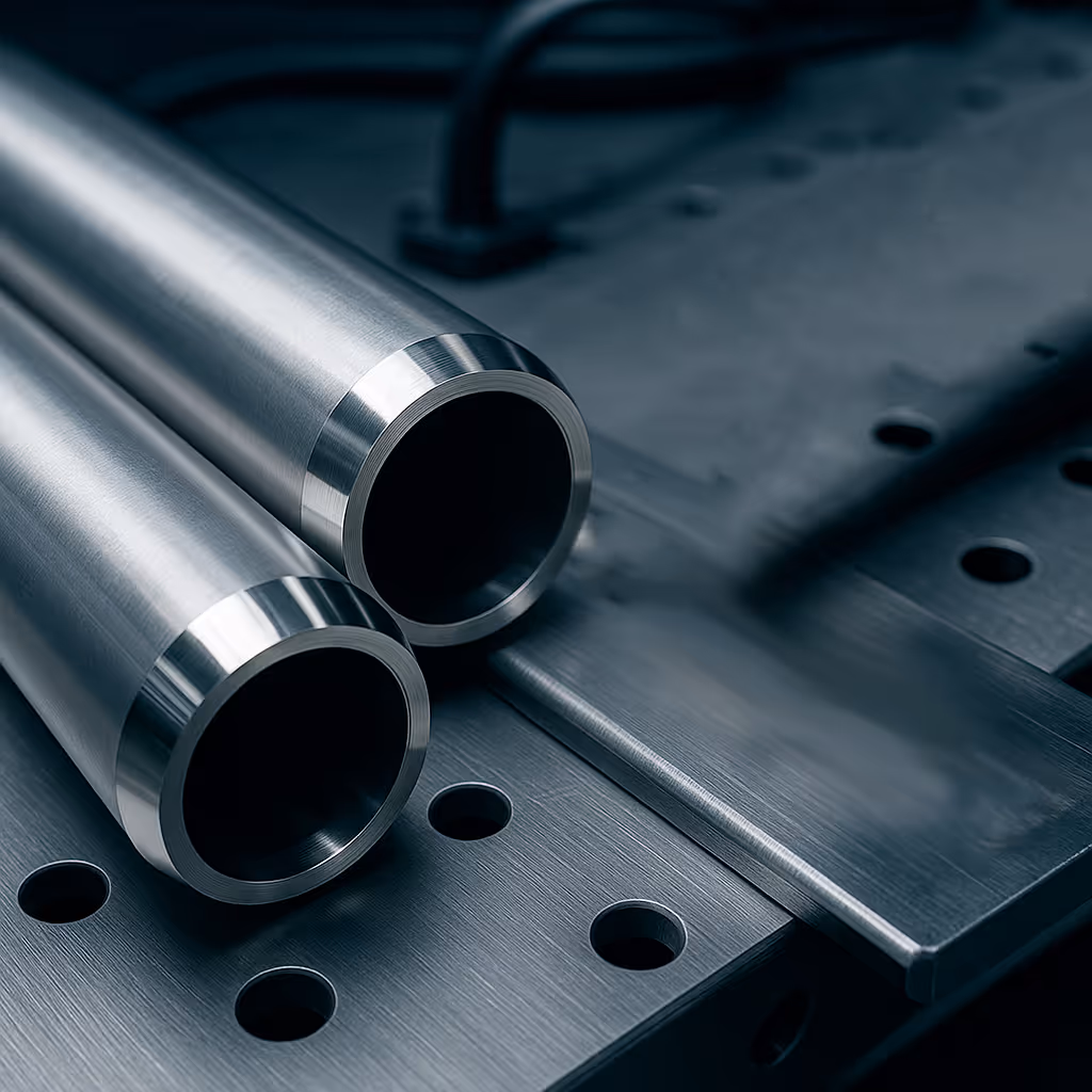 Verrohrung aus Superduplex-Stahl in industrieller Anlage – AMS Industries