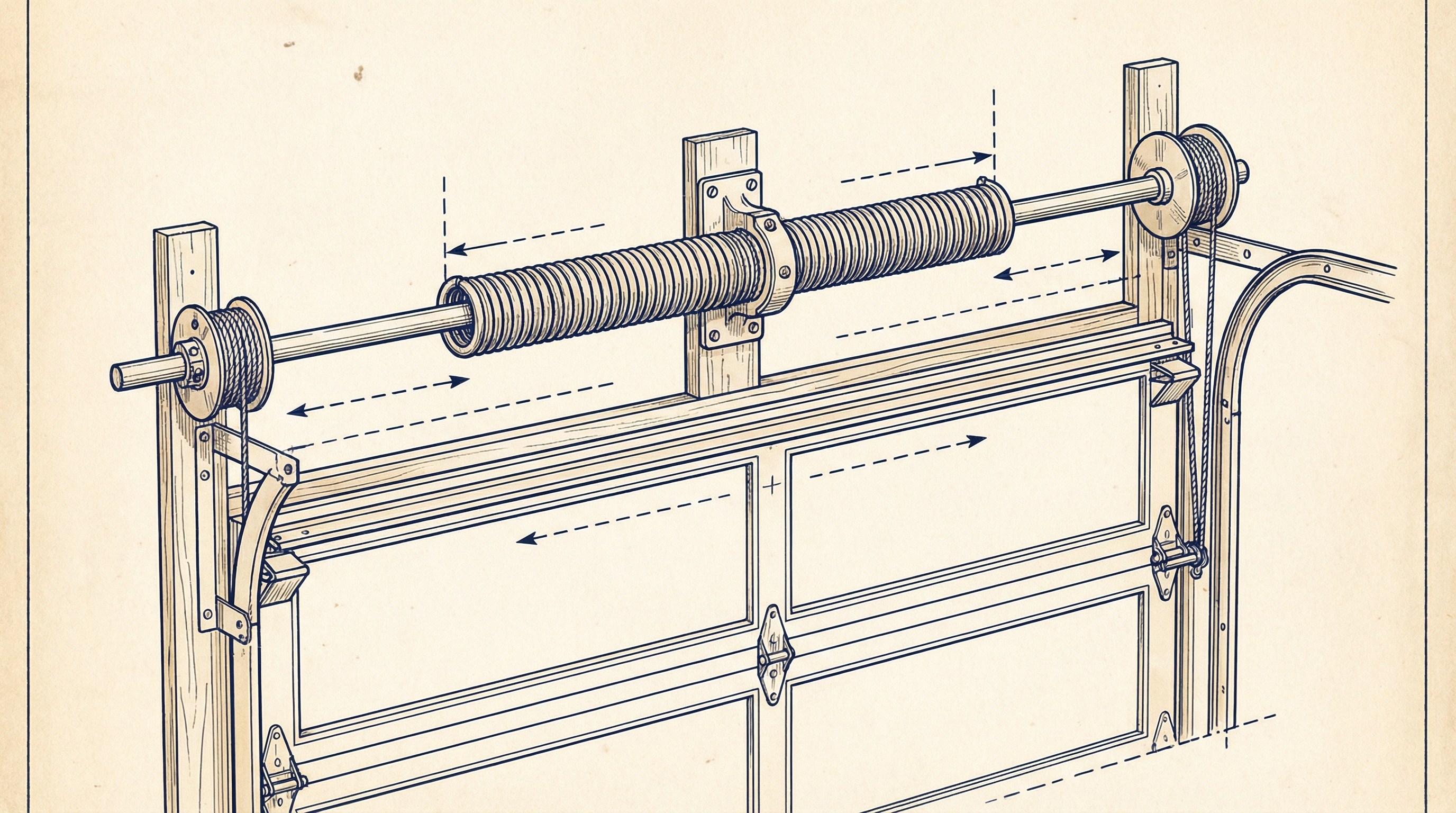 Garage door spring tension diagram
