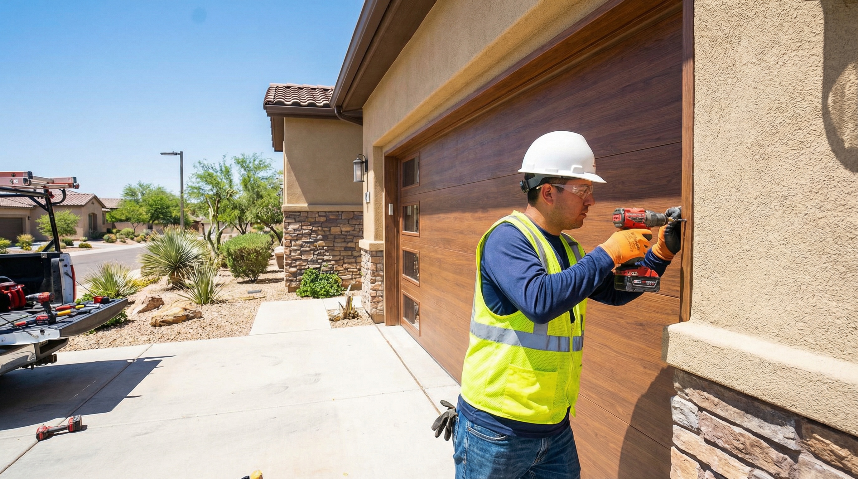 Garage Door tuneups require track and roller lubrication. Homes in Philadelphia should get a garage door tune up regularly.