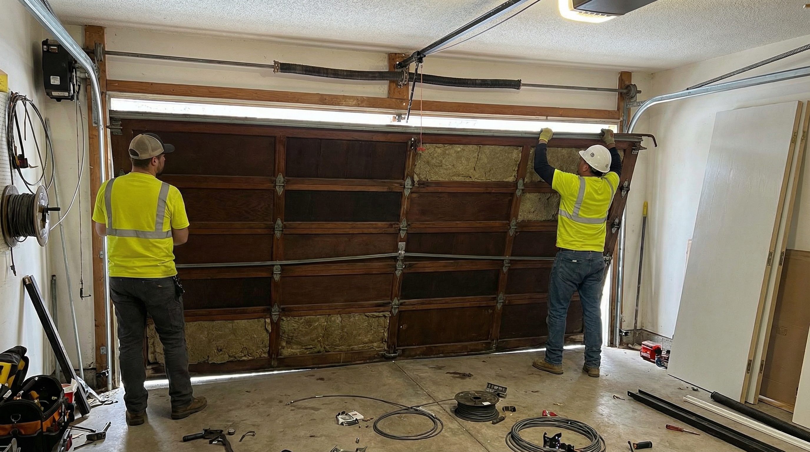 Garage Door tuneups require track and roller lubrication. Homes in Philadelphia should get a garage door tune up regularly.