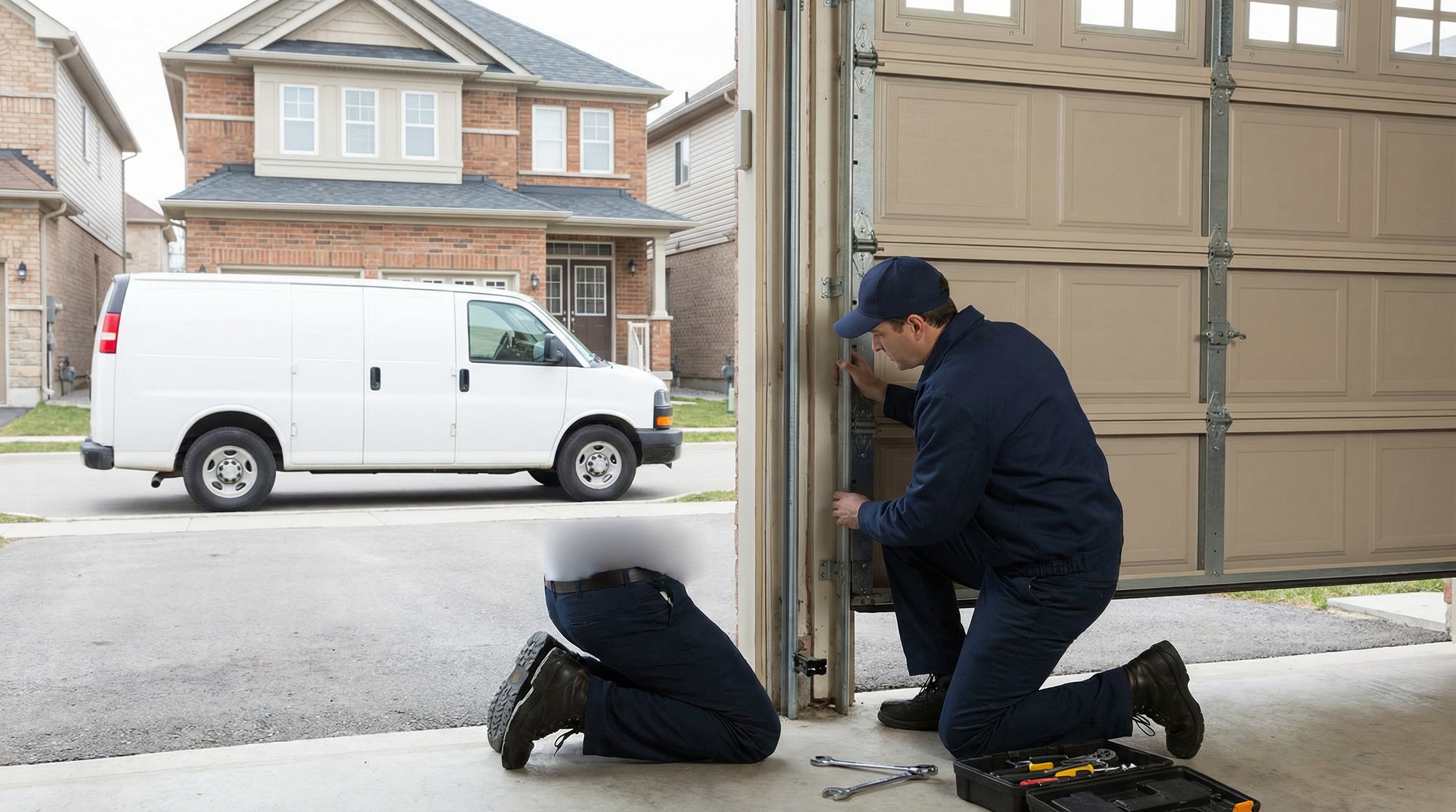 Garage Door tuneups require track and roller lubrication. Homes in Philadelphia should get a garage door tune up regularly.