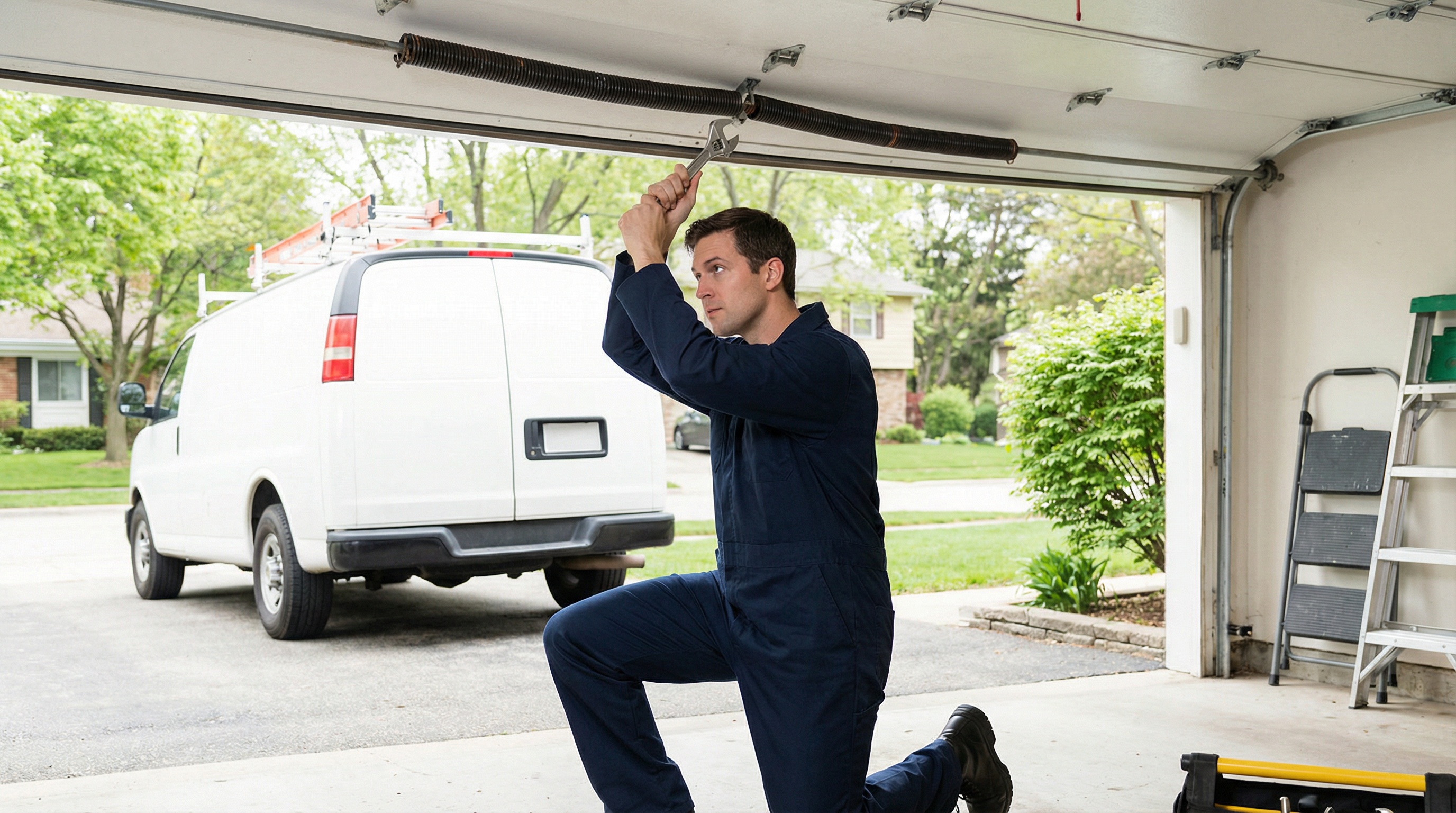 Garage Door tuneups require track and roller lubrication. Homes in Philadelphia should get a garage door tune up regularly.