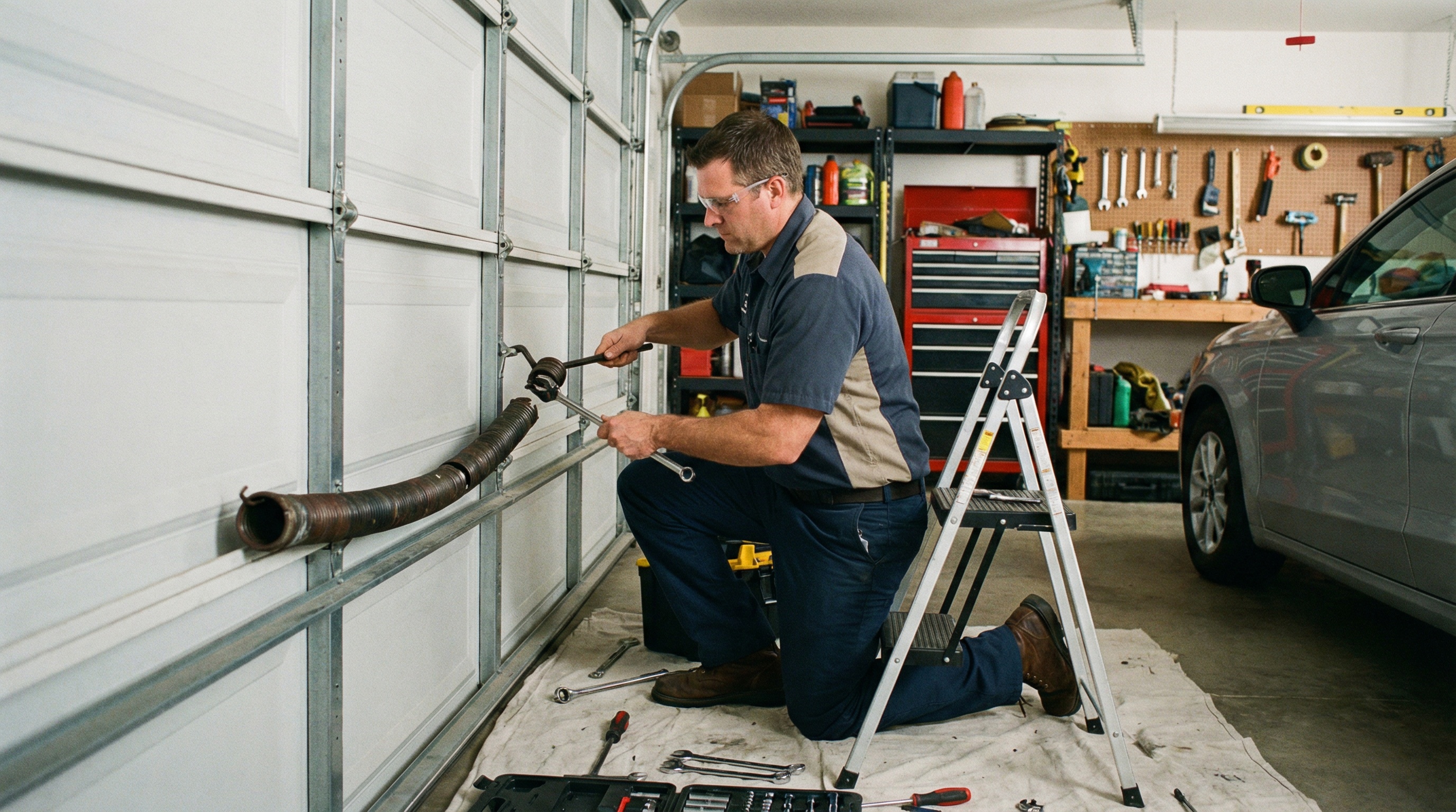 Garage Door tuneups require track and roller lubrication. Homes in Philadelphia should get a garage door tune up regularly.