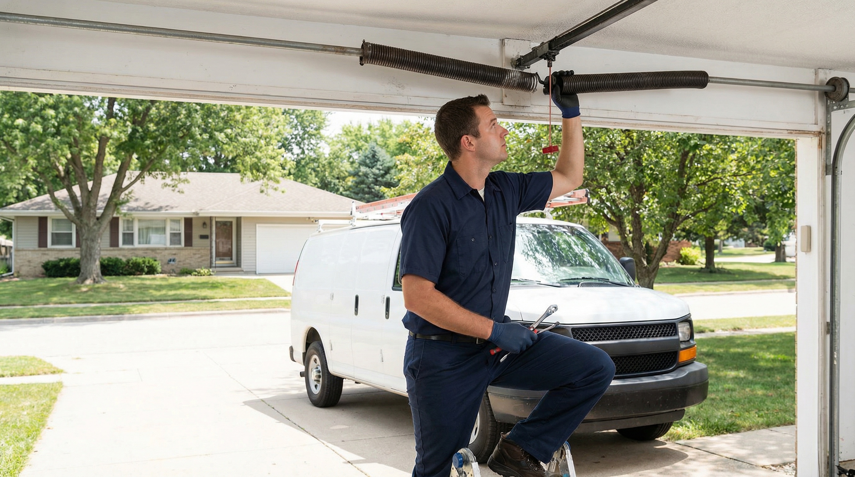 Garage Door tuneups require track and roller lubrication. Homes in Philadelphia should get a garage door tune up regularly.