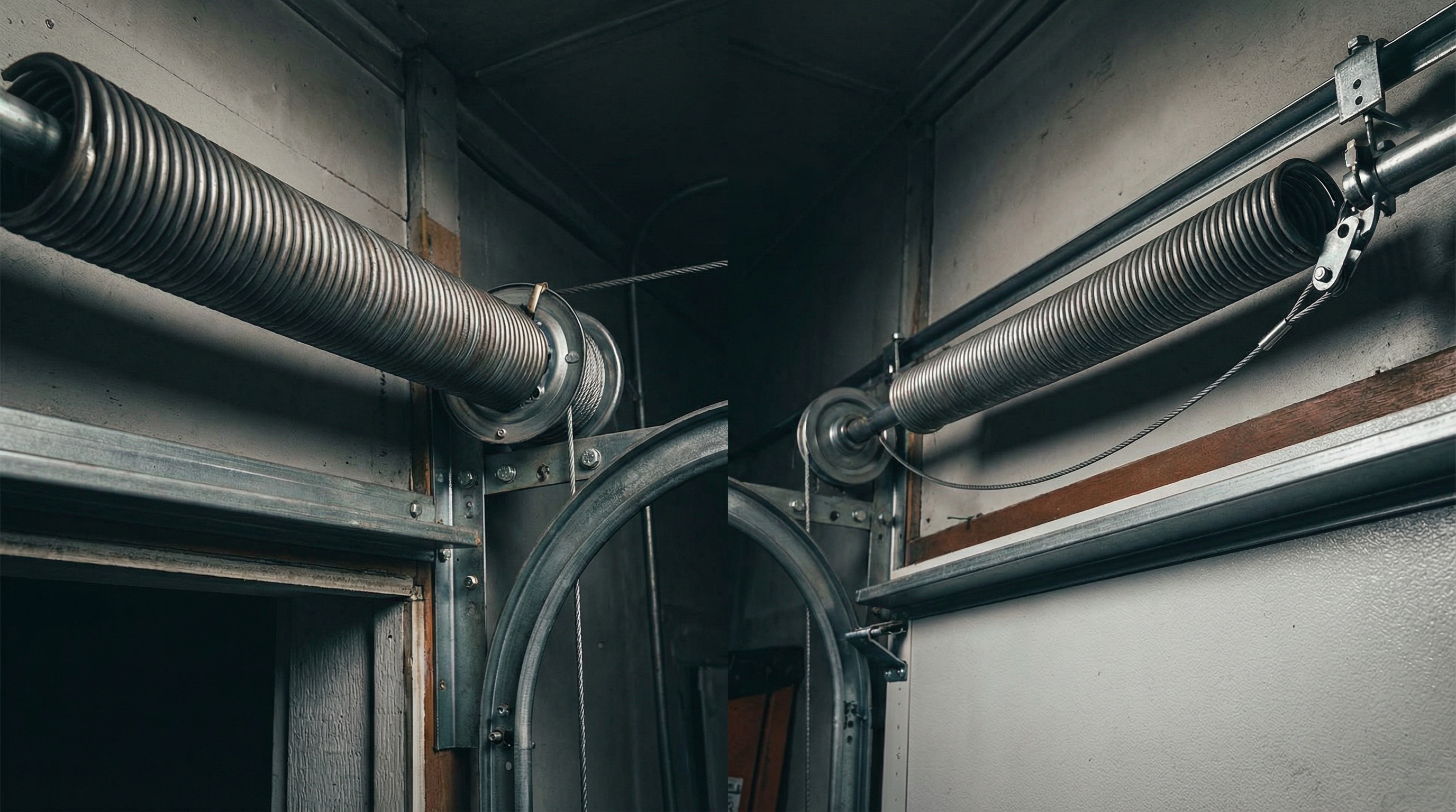 Comparison of torsion springs and extension springs for garage doors