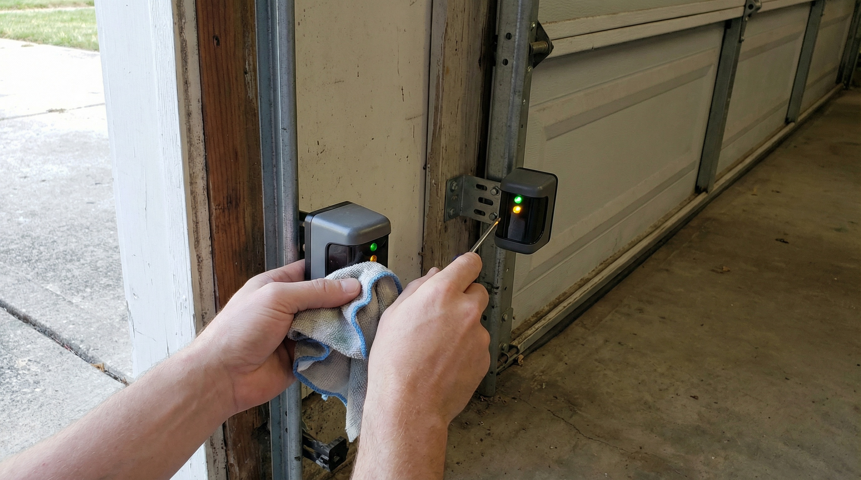 Garage Door Safety Sensors Misaligned Cleaning
