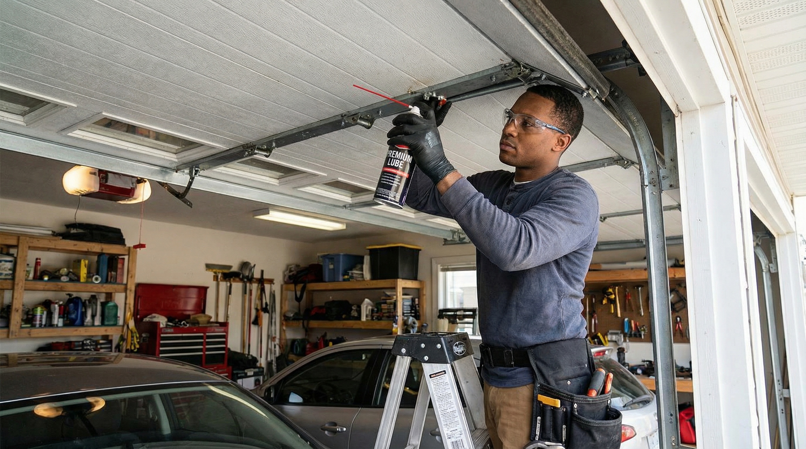 Garage door maintenance and lubrication