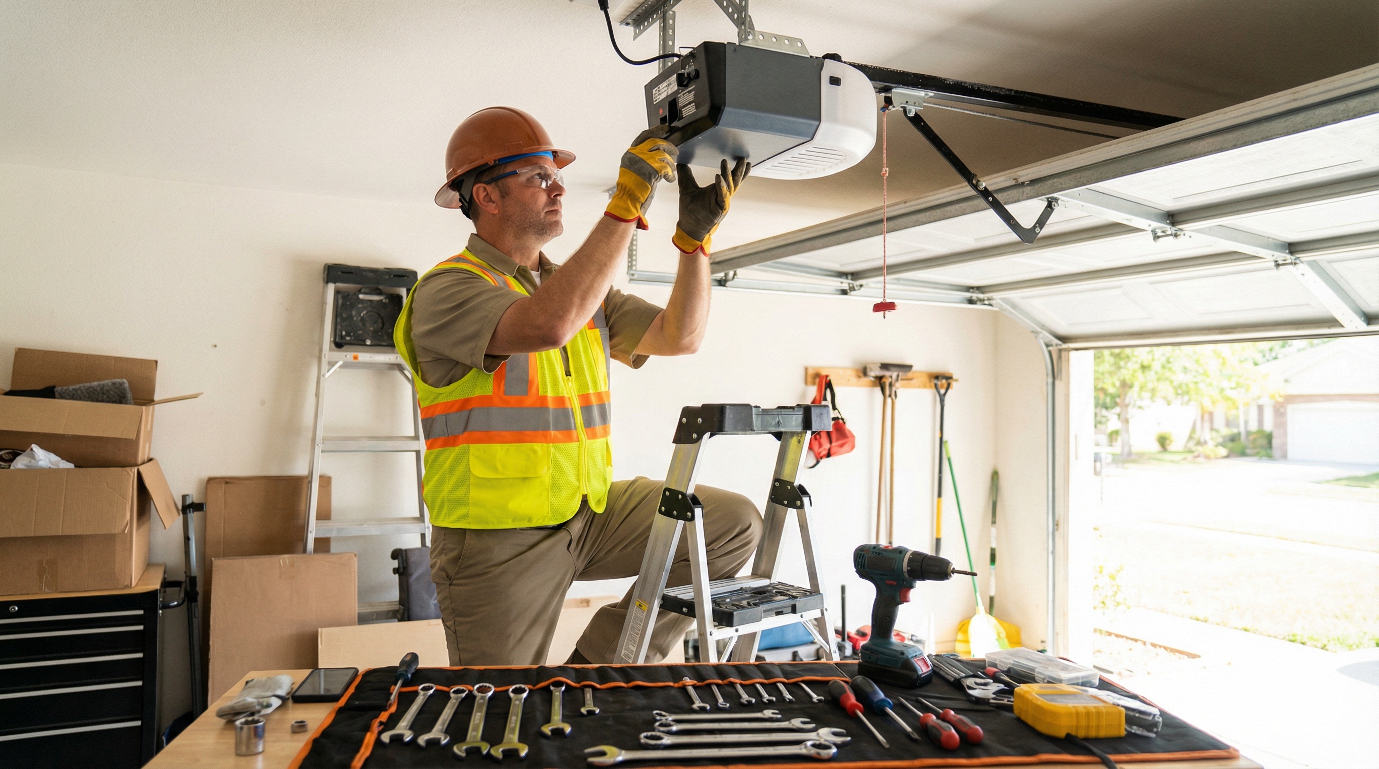 Garage Door tuneups require track and roller lubrication. Homes in Philadelphia should get a garage door tune up regularly.