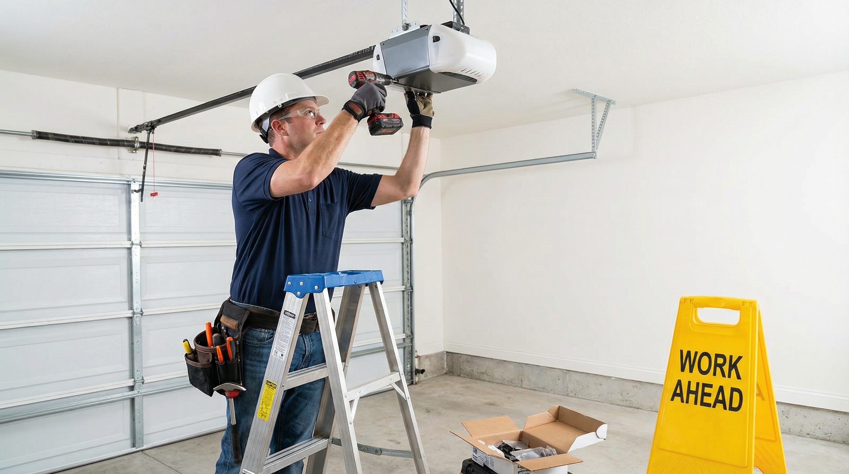 Professional garage door installation safety
