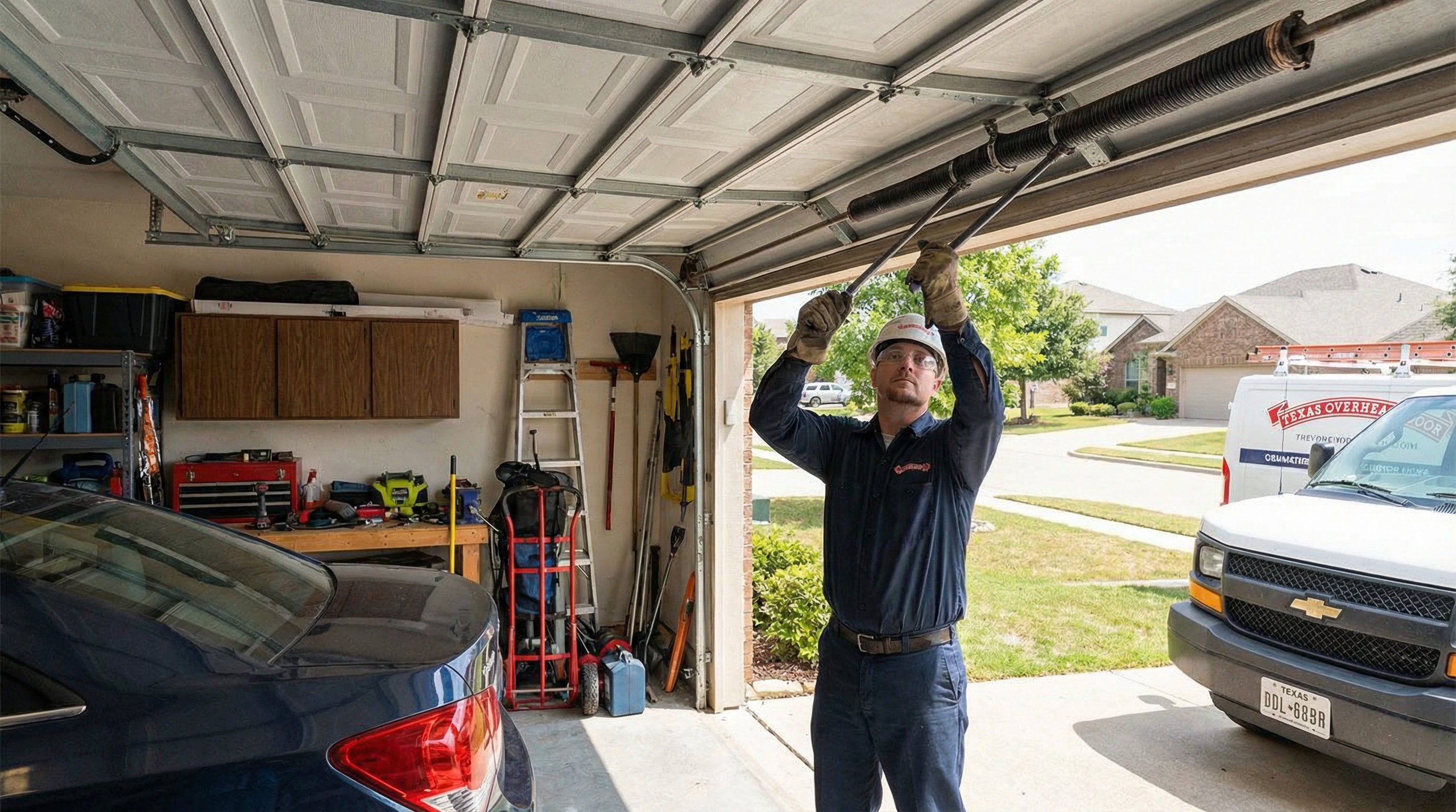 Garage Door tuneups require track and roller lubrication. Homes in Philadelphia should get a garage door tune up regularly.