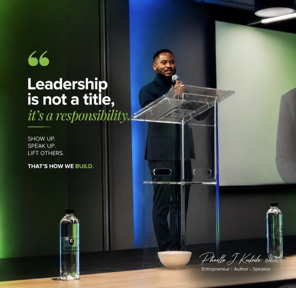 Pheello J. Kuleile delivering a leadership keynote