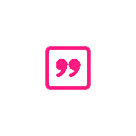 A pink square with a speech bubble in it. -  ÜberStrategist Images