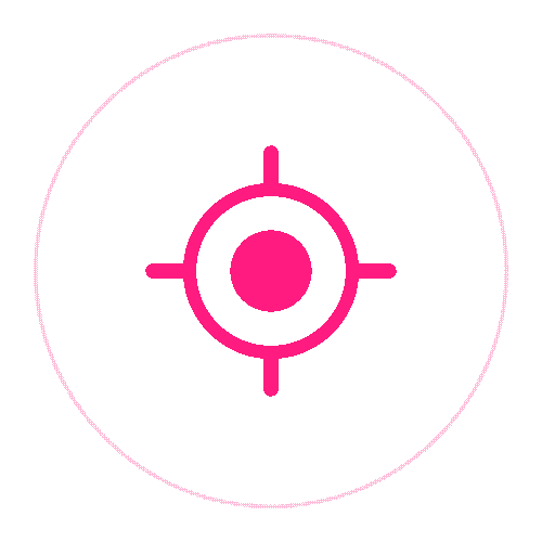 A pink circle with a red dot in the center. -  ÜberStrategist Images