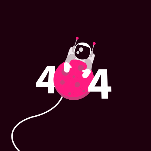 A 404 error message is shown with a pink moon and an astronaut -  ÜberStrategist Images