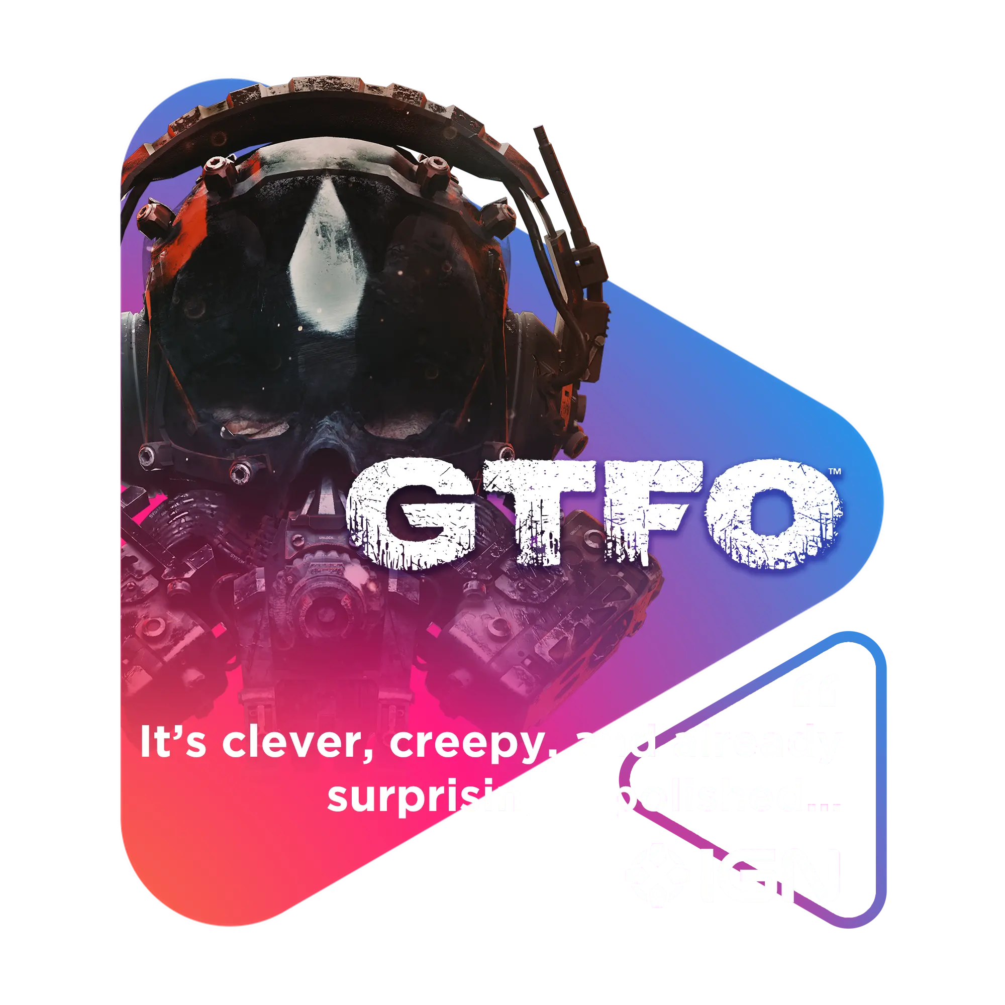 A picture of a man wearing a helmet with the words GTFO. -  ÜberStrategist Images