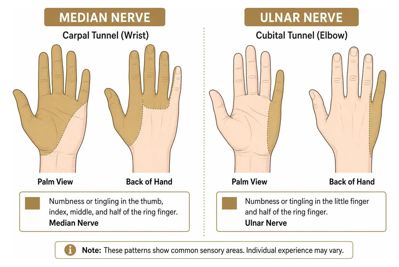 diagram of finger mapping median versus ulnar nerve diagram of finger mapping median versus ulnar nerve