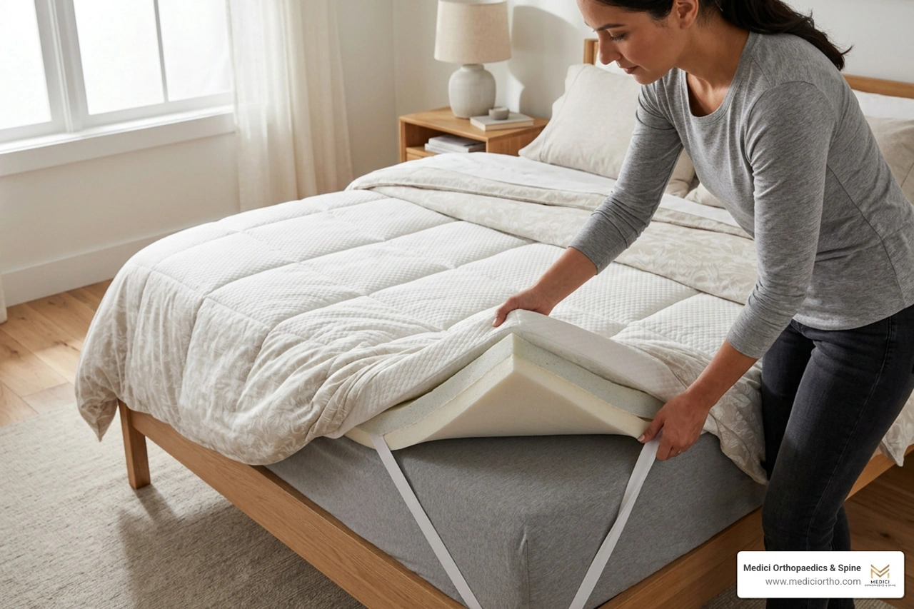 mattress topper placement on bed surface