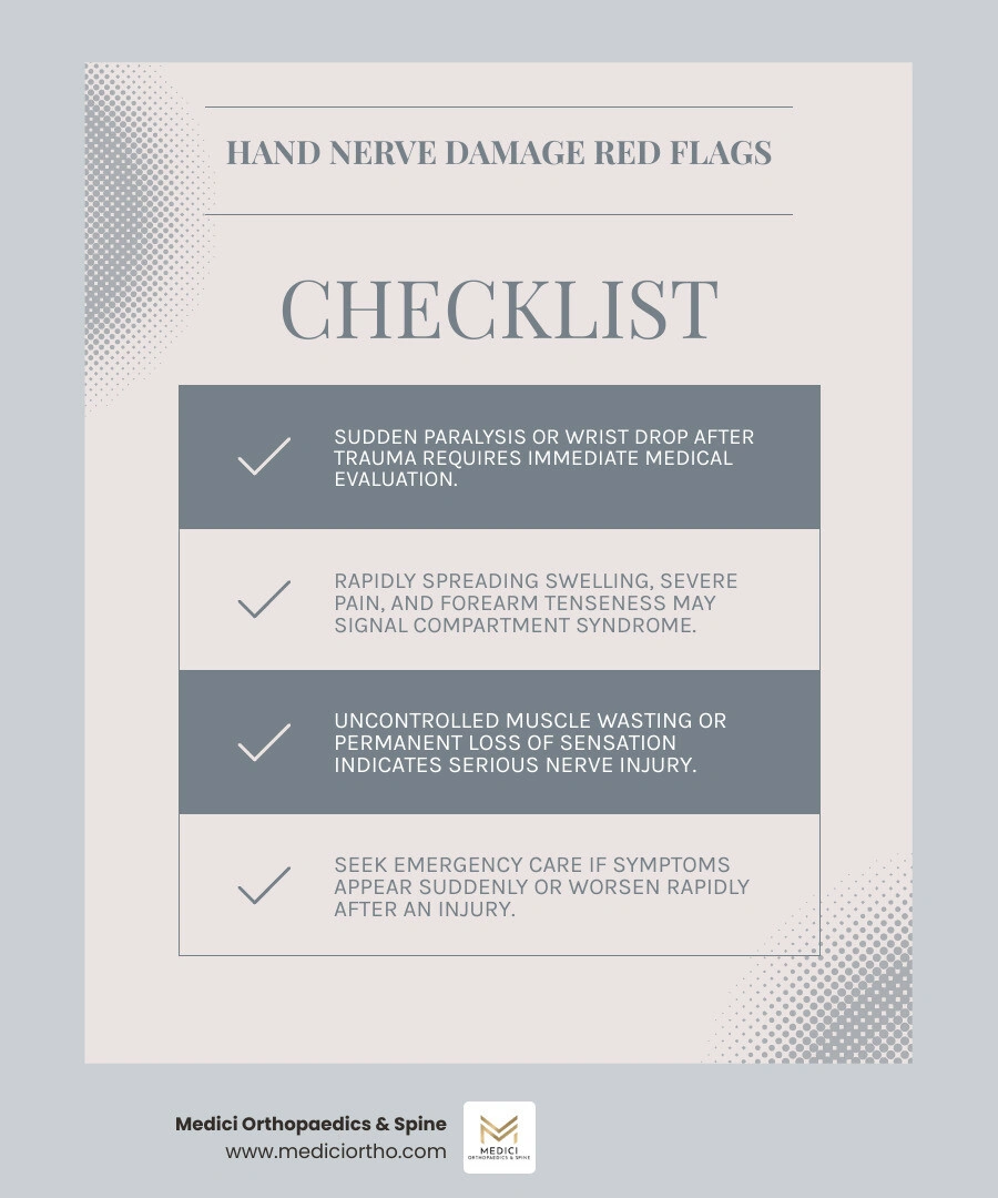 red flag emergency symptoms vs gradual nerve symptoms infographic red flag emergency symptoms vs gradual nerve symptoms infographic