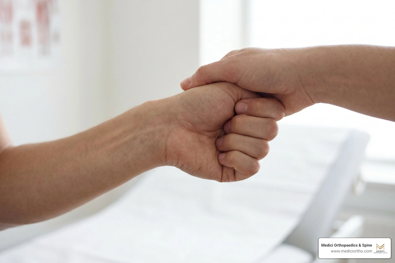 Finkelstein maneuver test for De Quervain's tenosynovitis Finkelstein maneuver test for De Quervain's tenosynovitis