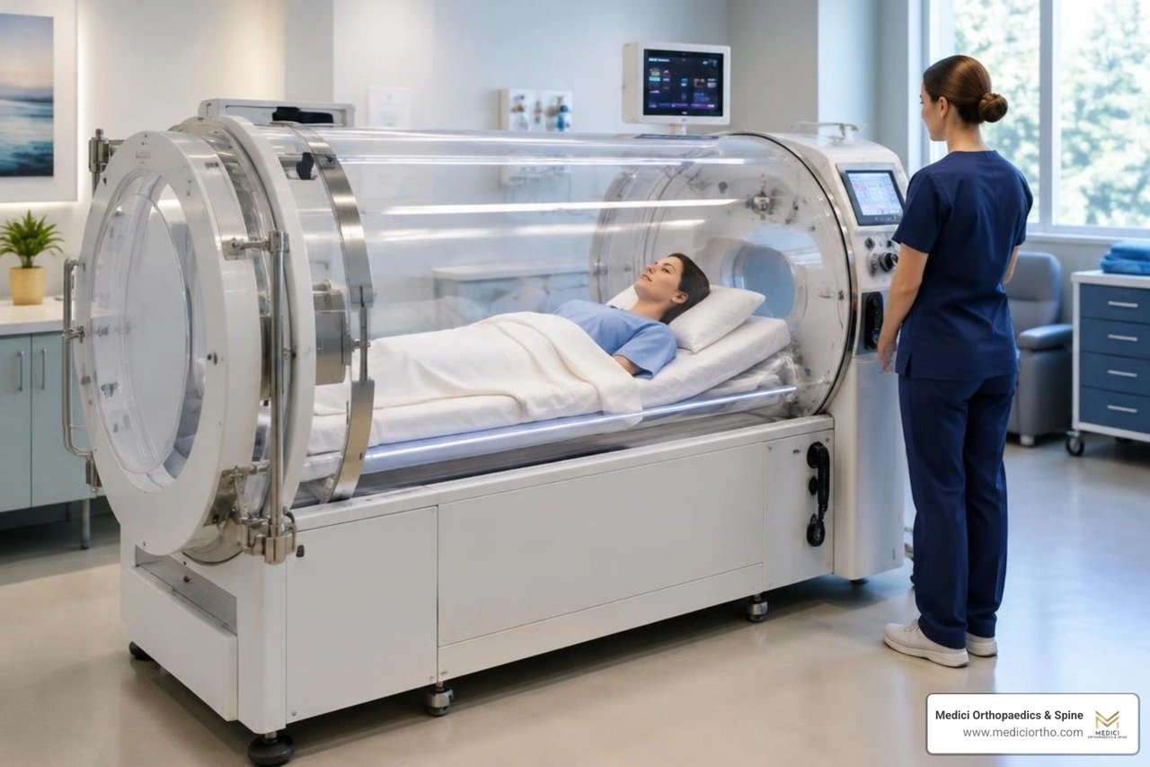 monoplace transparent hyperbaric chamber in a modern recovery suite