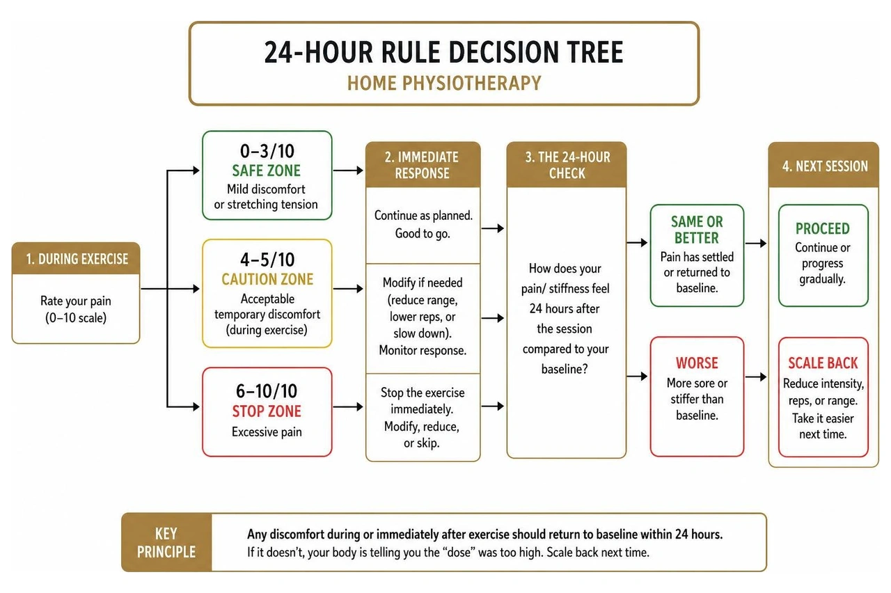 diagram showing the 24-hour rule decision tree for home physiotherapy diagram showing the 24-hour rule decision tree for home physiotherapy