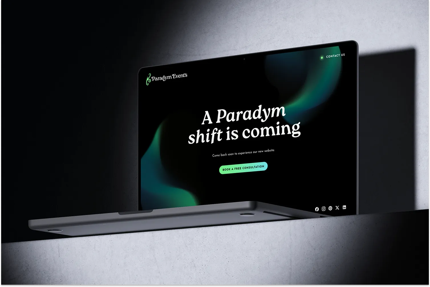 Image of Paradym Landing Page on a Laptop