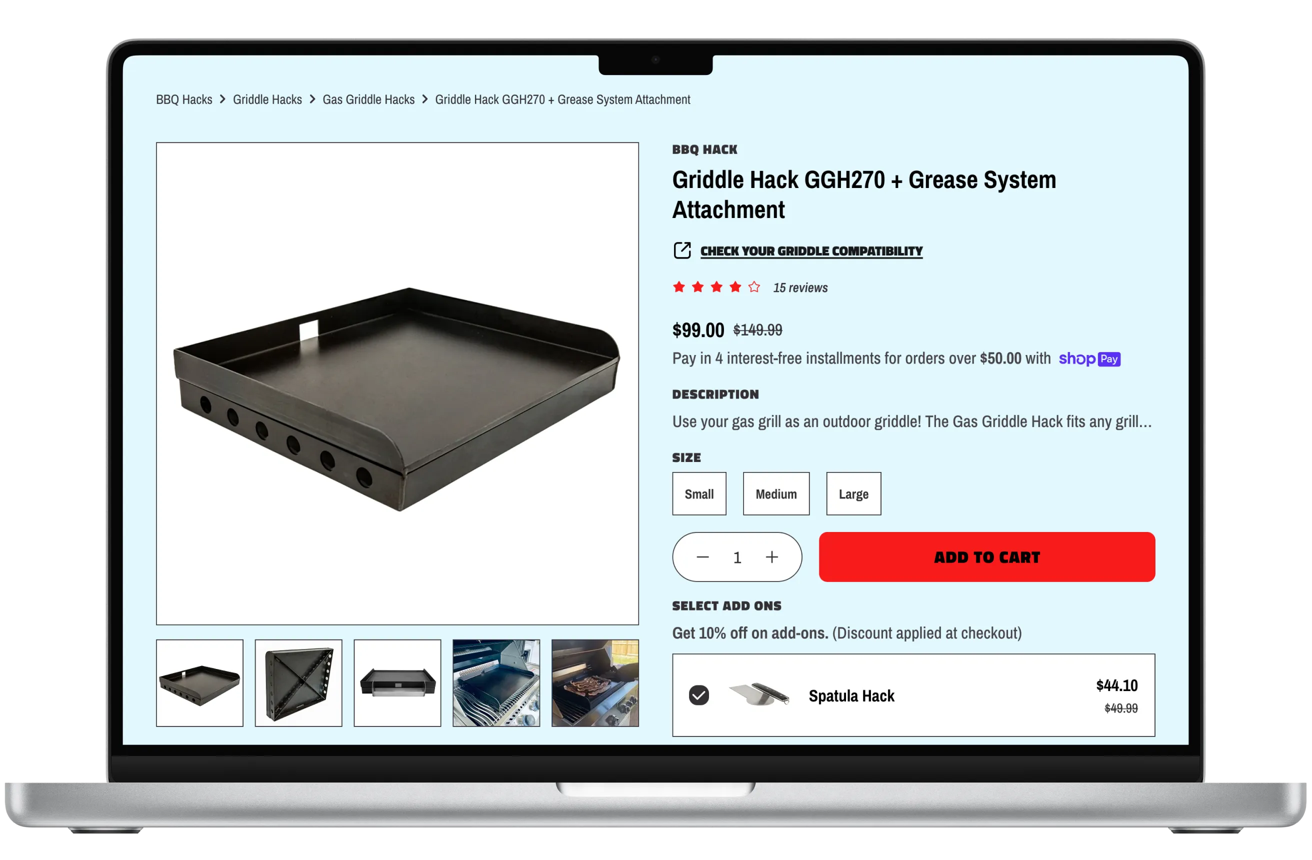 BBQ Hack PDP desktop mockup