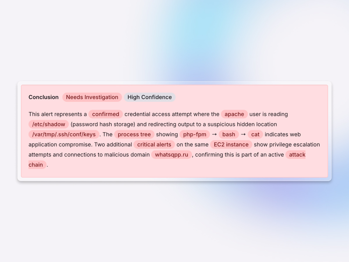 Exaforce correlating endpoint data and threat intelligence for enriched alert context