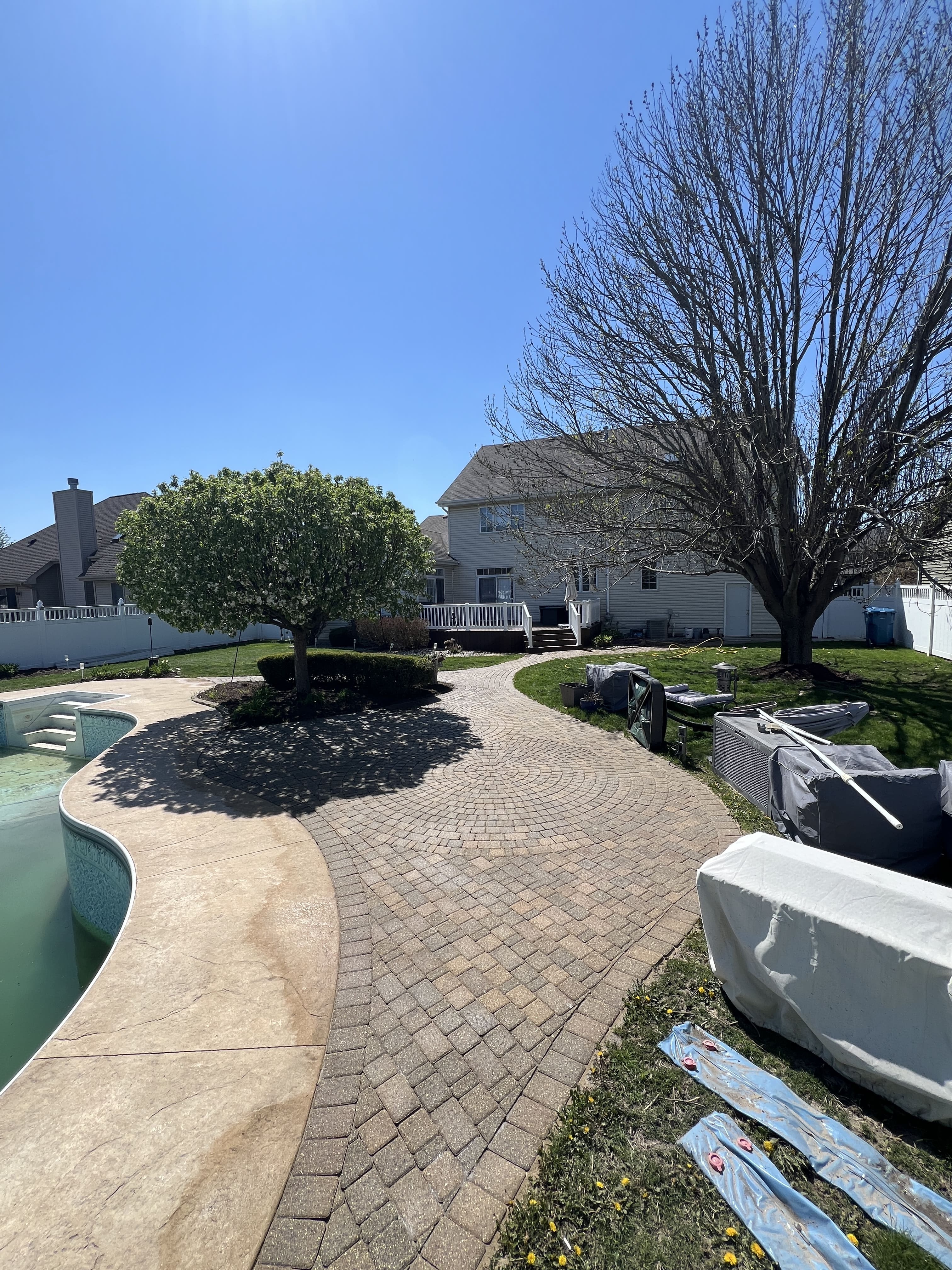 Bana Landscaping's Team Installs Pool Side Paver Walkway