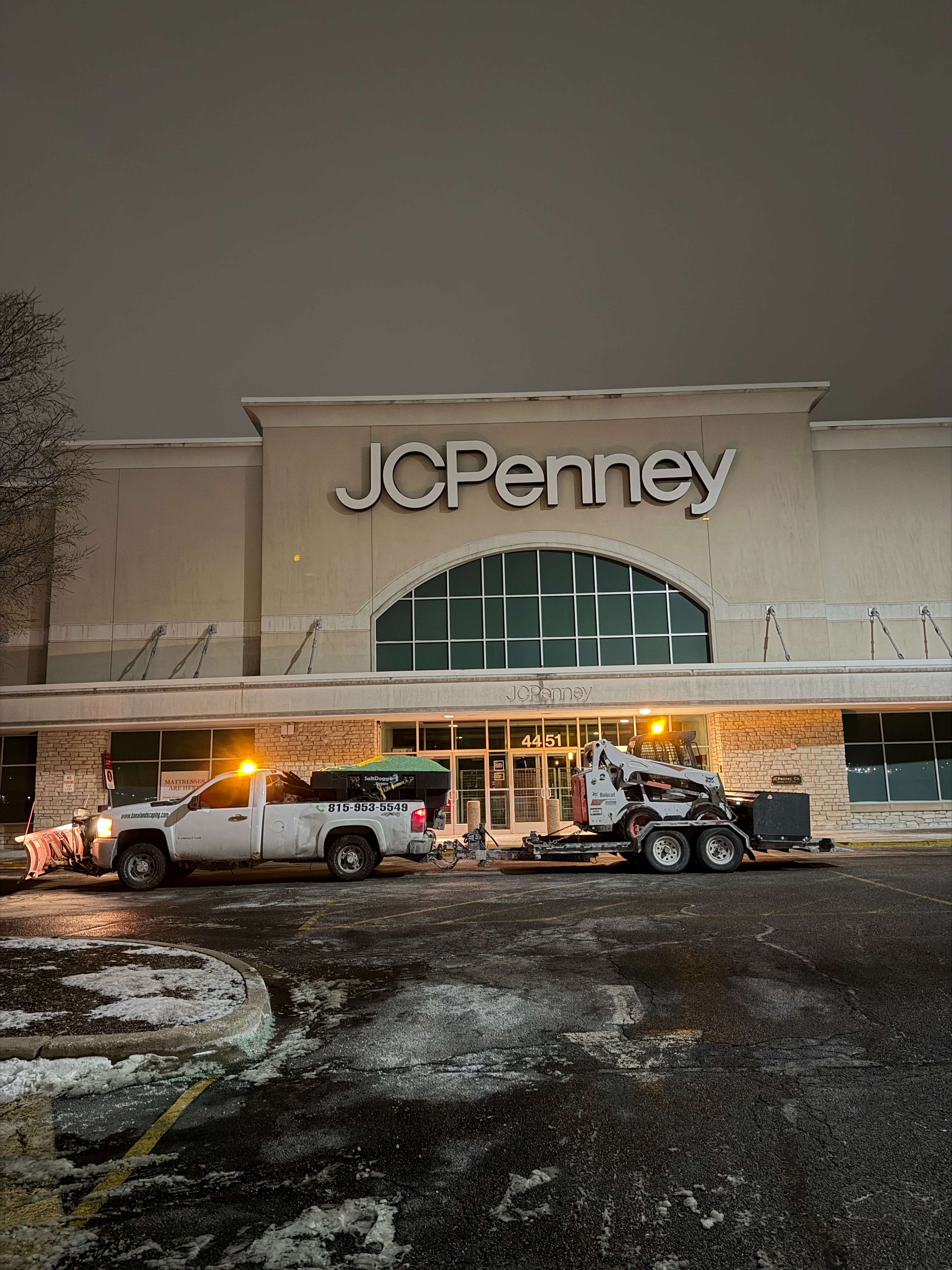 Bana Landscapings Team Providing Commercial Snow Removal for JC Penny