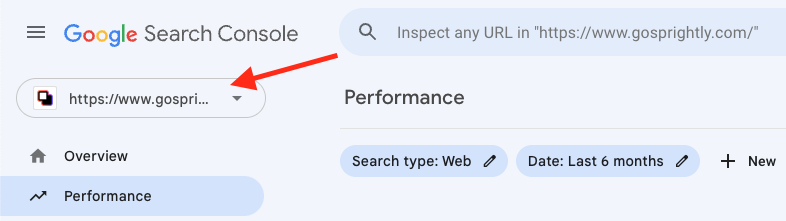 Select Which Property In Google Search Console