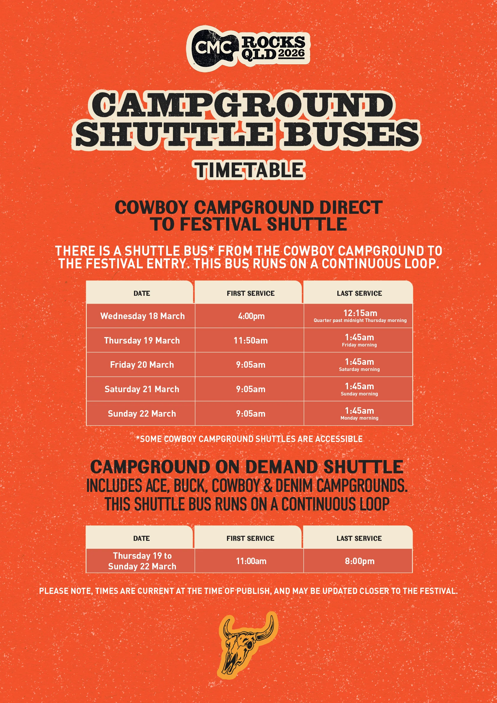 CMC Rocks Campground Shuttle Buses