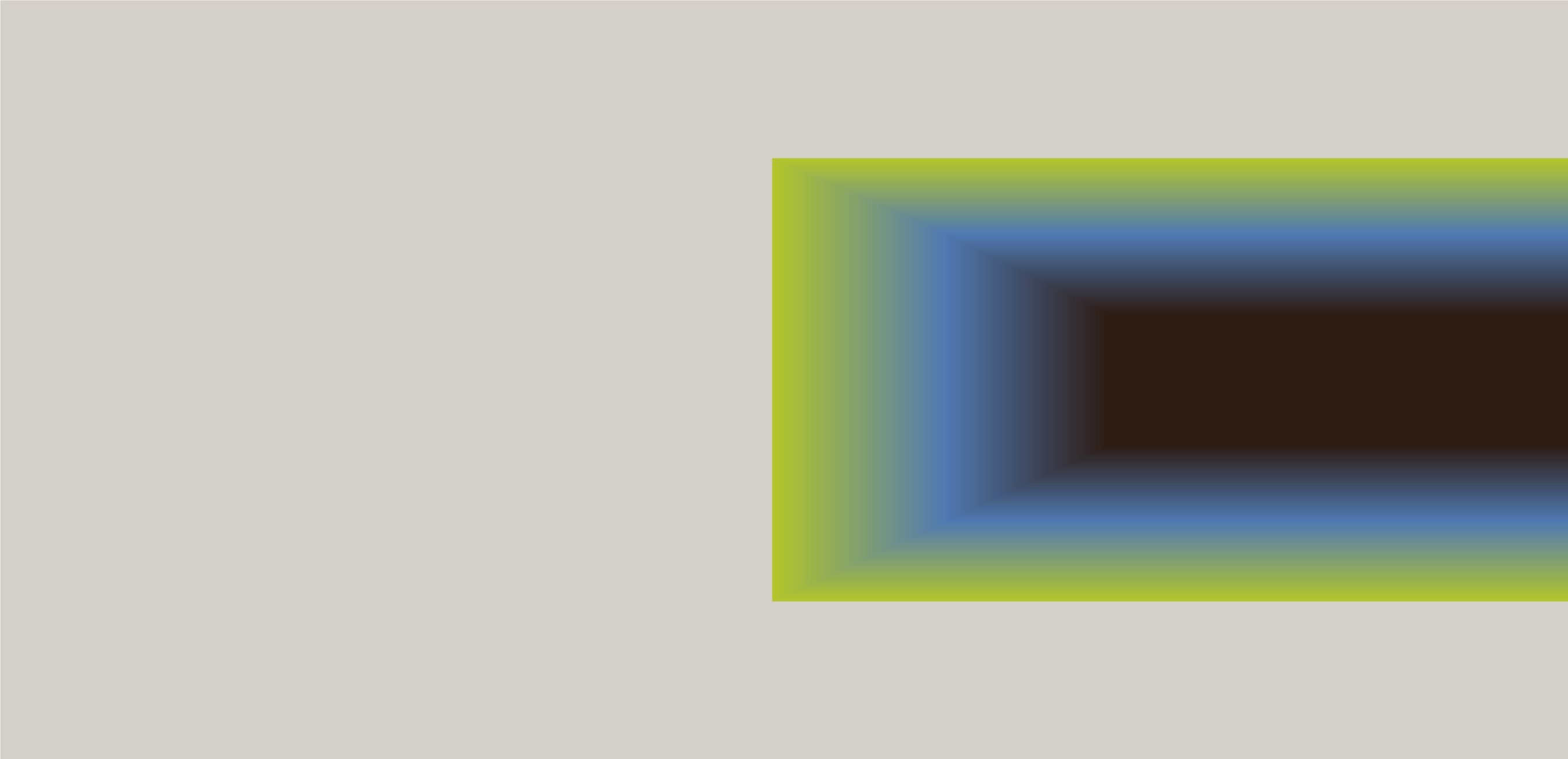 Rectangular gradient with yellow, blue, and black colors on a light gray background.