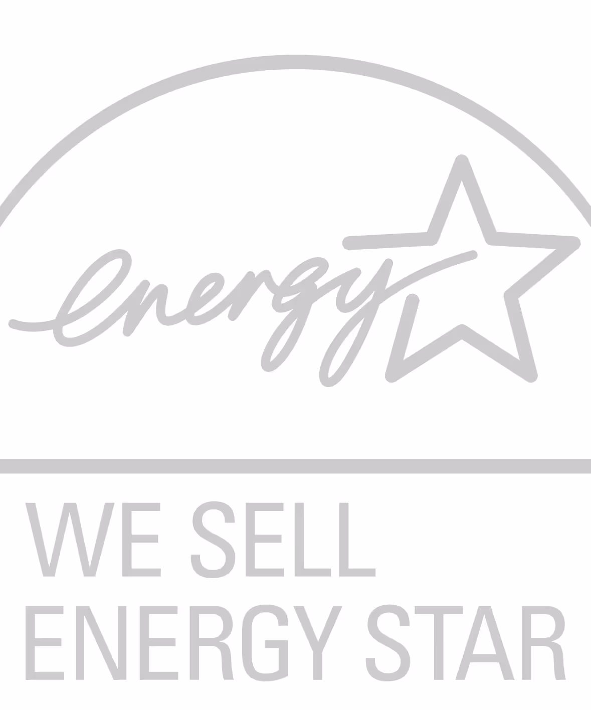 Energy Star logo in gray, indicating energy efficiency certification