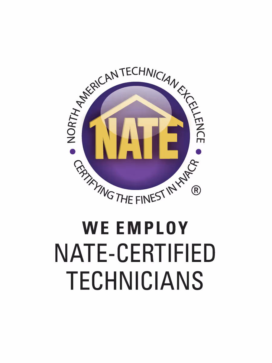 NATE certification logo for North American Technician Excellence in HVAC