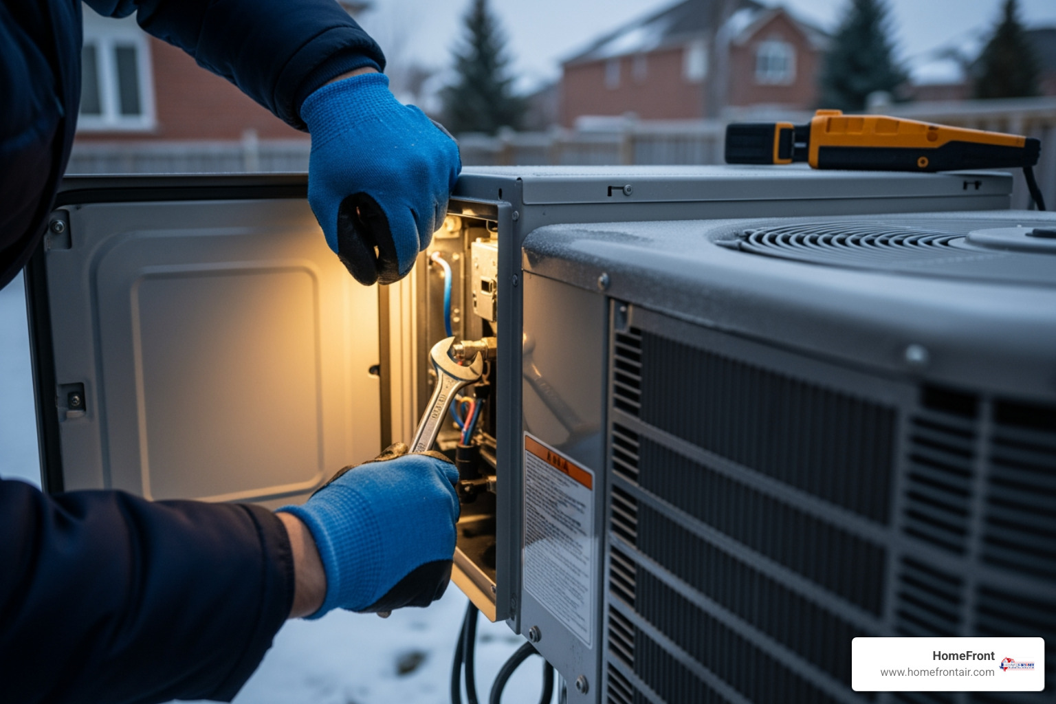 Infographic showing heat pump repair process: Step 1 - Initial system diagnosis with electrical and airflow checks; Step 2 - Performance testing of refrigerant levels and temperature splits; Step 3 - Clear explanation of findings and repair options; Step 4 - Quality parts installation and testing; Step 5 - Post-repair verification and warranty coverage - heat pump repair in new braunfels tx Infographic showing heat pump repair process: Step 1 - Initial system diagnosis with electrical and airflow checks; Step 2 - Performance testing of refrigerant levels and temperature splits; Step 3 - Clear explanation of findings and repair options; Step 4 - Quality parts installation and testing; Step 5 - Post-repair verification and warranty coverage - heat pump repair in new braunfels tx