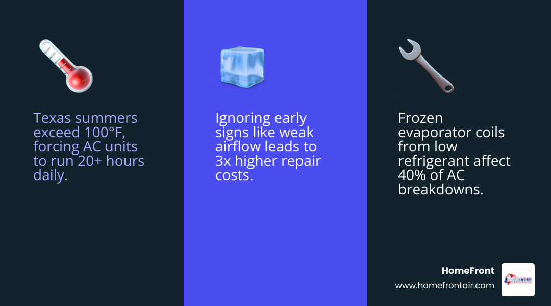 Infographic showing impact of extreme Texas heat on HVAC systems and when to call for AC repair - "Who can I call for home Infographic showing impact of extreme Texas heat on HVAC systems and when to call for AC repair - "Who can I call for home